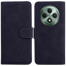 Per OPPO Reno12 F 5G Custodia in pelle Flip Skin Feel Pure Color (nero)