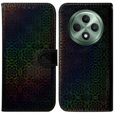 Per OPPO Reno12 F 5G Custodia per telefono in pelle con fibbia magnetica colorata (nero)