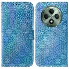 Per OPPO Reno12 F 5G Custodia per telefono in pelle con fibbia magnetica colorata (blu)