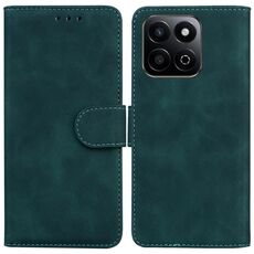 Custodia in pelle flip color puro per Honor Play 60 Plus (verde)