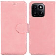 Custodia in pelle flip per telefono For Honor Play 60 Plus Skin Feel Pure Color (rosa)