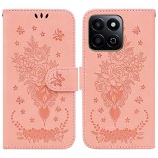 Custodia per telefono in pelle goffrata con motivo a farfalla rosa per Honor Play 60 Plus (rosa)
