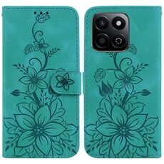 Custodia per telefono in pelle goffrata Lily per Honor Play 60 Plus (verde)