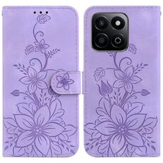 Custodia per telefono in pelle goffrata Lily per Honor Play 60 Plus (viola)