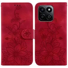 Custodia per telefono in pelle goffrata Lily per Honor Play 60 Plus (rosso)