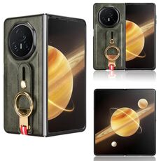 Custodia per telefono in pelle con cinturino For Honor Magic V3 (verde)