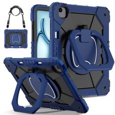 Per iPad Air 13 2024 Custodia per tablet PC ibrida in silicone con robot a contrasto di colore (blu navy e nero)