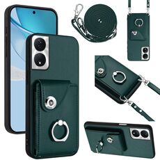 Per Honor X7b / Play 8T 5G Custodia per telefono con anello porta carte organo con cordino lungo (verde)