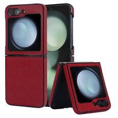 Per Samsung Galaxy Z Flip6 Custodia pieghevole con motivo a croce (rosso)