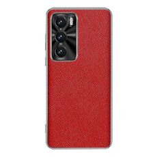 Per OPPO Reno12 Global Silver Edge Cross Texture PU Custodia in pelle per telefono (rosso)