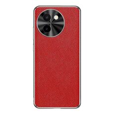 Per vivo Y200t Custodia per telefono in pelle PU con bordo argentato e texture incrociata (rosso)