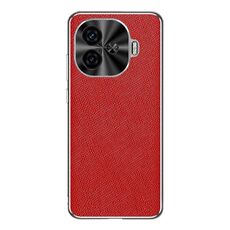 Per vivo Y200 GT Custodia per telefono in pelle PU con bordo argentato e texture incrociata (rosso)