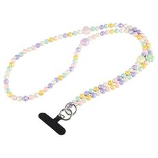 Catena lunga con perline colorate a forma di diamante anti-smarrimento per telefono cellulare