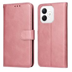 Custodia a libro in pelle con texture di vitello classica per Honor X60i (oro rosa)