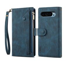 Per Google Pixel 9 / 9 Pro ESEBLE Retro Frosted RFID Flip Custodia in pelle per telefono (verde scuro)