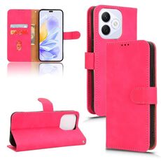 Custodia in pelle magnetica con chiusura magnetica per Honor X60i 5G (rosso rosa)