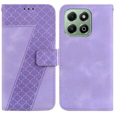 Custodia per telefono in pelle goffrata a forma di sette per Honor X6b (viola)