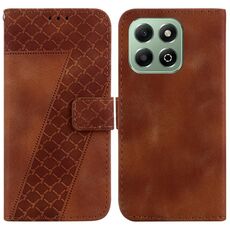 Custodia per telefono in pelle goffrata a forma di sette per Honor X6b (marrone)