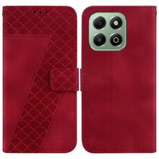 Custodia per telefono in pelle goffrata a forma di sette per Honor X6b (rossa)