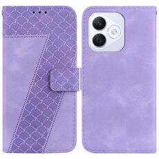 Custodia per telefono in pelle goffrata a forma di sette per Honor X60i (viola)
