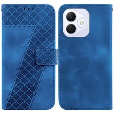 Custodia per telefono in pelle goffrata a sette forme per Honor X60i (blu)