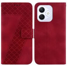 Custodia per telefono in pelle goffrata a sette forme per Honor X60i (rossa)