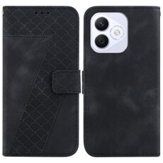 Custodia per telefono in pelle goffrata a forma di sette per Honor X60i (nera)