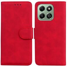 Custodia per telefono in pelle Flip Skin Feel Pure Color per Honor X6b (rosso)