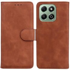 Per Honor X6b Skin Feel Custodia in pelle flip in puro colore (marrone)