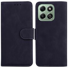 Custodia per telefono in pelle Flip Skin Feel Pure Color per Honor X6b (nera)