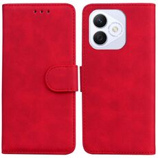 Custodia per telefono in pelle Flip Skin Feel Pure Color per Honor X60i (rosso)