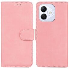 Custodia per telefono in pelle flip color puro per Honor X60i (rosa)