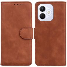 Custodia in pelle flip per telefono cellulare For Honor X60i Skin Feel Pure Color (marrone)