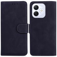 Custodia in pelle flip color puro per Honor X60i (nero)