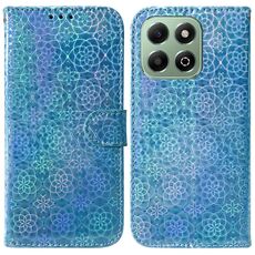 Per Honor X6b Custodia per telefono in pelle con fibbia magnetica colorata (blu)