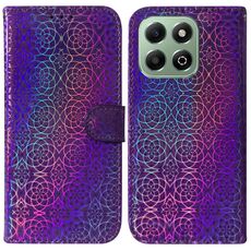Per Honor X6b Custodia per telefono in pelle con fibbia magnetica colorata (viola)