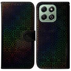 Per Honor X6b Custodia per telefono in pelle con fibbia magnetica colorata (nero)