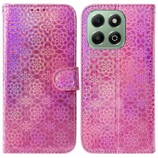 Per Honor X6b Custodia per telefono in pelle con fibbia magnetica colorata (rosa)