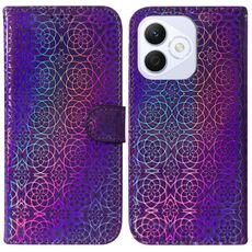 Per Honor X60i Custodia per telefono in pelle con fibbia magnetica colorata (viola)