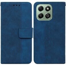 Custodia per telefono in pelle goffrata geometrica per Honor X6b (blu)