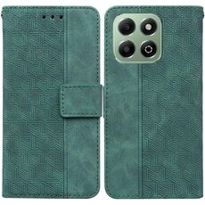 Custodia per telefono in pelle goffrata geometrica per Honor X6b (verde)