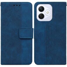 Custodia per telefono in pelle goffrata geometrica per Honor X60i (blu)