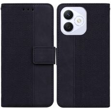 Custodia per telefono in pelle goffrata geometrica per Honor X60i (nera)