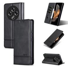 Per OPPO Reno12 F 4G AZNS Custodia per telefono in pelle con texture di vitello magnetica (nero)
