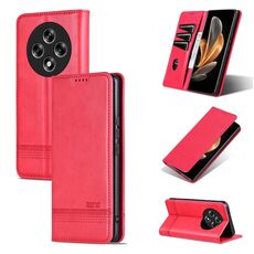 Per OPPO Reno12 F 4G AZNS Custodia per telefono in pelle con texture di vitello magnetica (rosso)