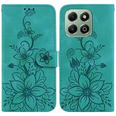 Custodia per telefono in pelle goffrata Lily per Honor X6b (verde)