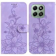 Custodia per telefono in pelle goffrata Lily per Honor X6b (viola)
