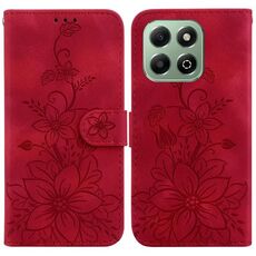 Custodia per telefono in pelle goffrata Lily per Honor X6b (rosso)