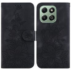 Custodia per telefono in pelle goffrata Lily per Honor X6b (nera)