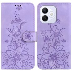 Custodia per telefono in pelle goffrata Lily per Honor X60i (viola)